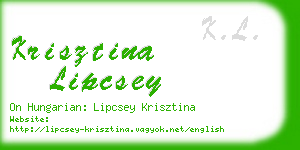 krisztina lipcsey business card